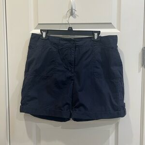 Jones New York Navy Roll-Cuff Bermuda Shorts
